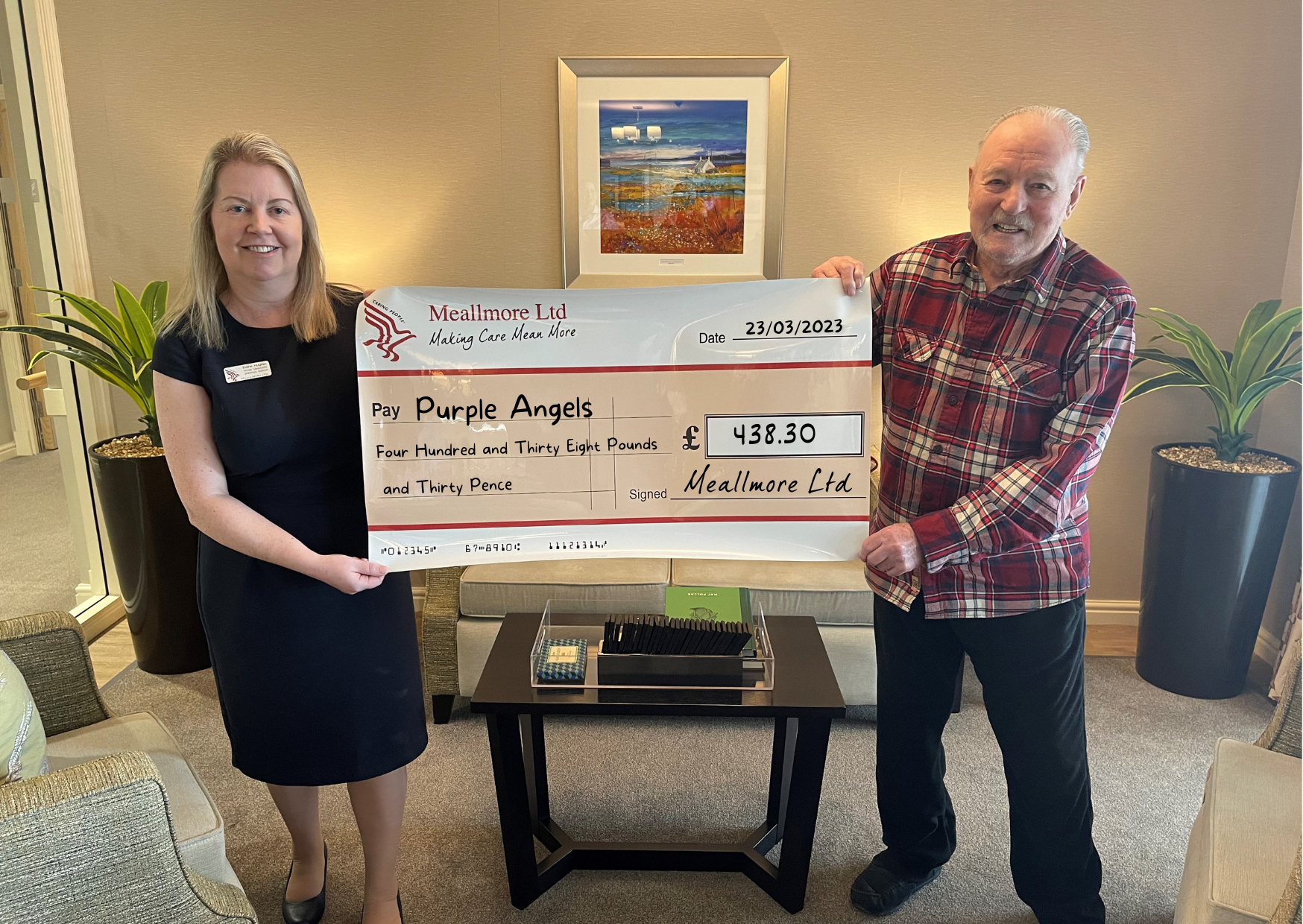 Ayr care home donates to a dementia music charity