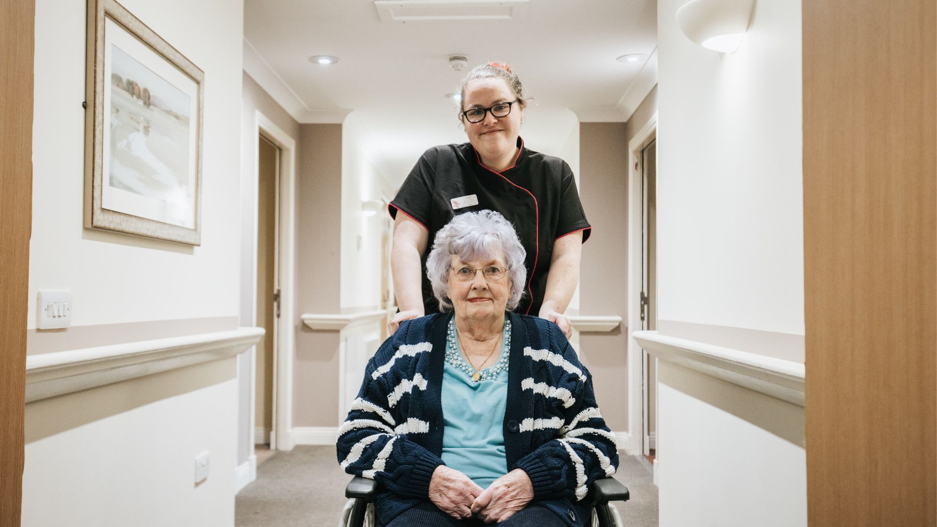 Resident with Colleague at Kincaid House Care Home