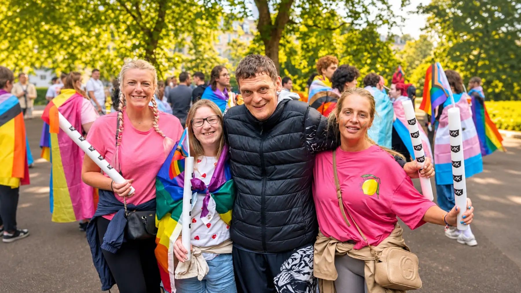 Colleagues dressed up for a community fundraising event outside The Oaks Care Home in Glasgow