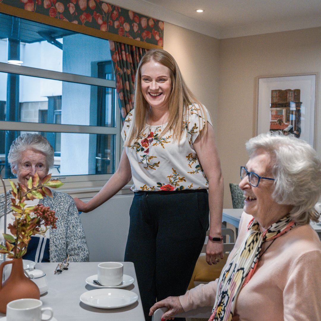Residents and colleagues enjoying time together at a Meallmore care home